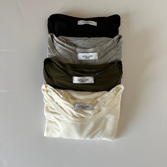 Carly Jean Los Angeles Tops - (Set of 4) Carly Jean Los Angelos Favorite Scoop Neck Tee